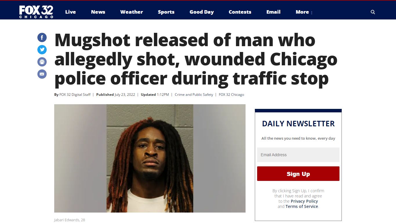 Mugshot released of man who allegedly shot, wounded Chicago police ...